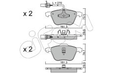 Sada brzdových destiček, kotoučová brzda CIFAM 822-551-0