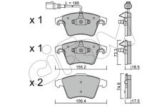 Sada brzdových destiček, kotoučová brzda CIFAM 822-552-1