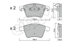 Sada brzdových destiček, kotoučová brzda CIFAM 822-552-3