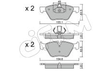 Sada brzdových destiček, kotoučová brzda CIFAM 822-557-0