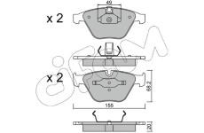 Sada brzdových destiček, kotoučová brzda CIFAM 822-558-0