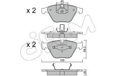 Sada brzdových destiček, kotoučová brzda CIFAM 822-558-4