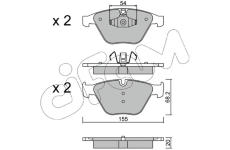 Sada brzdových destiček, kotoučová brzda CIFAM 822-558-6