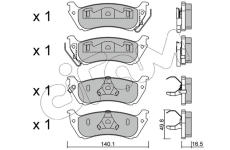Sada brzdových platničiek kotúčovej brzdy CIFAM 822-570-0