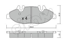 Sada brzdových platničiek kotúčovej brzdy CIFAM 822-575-0