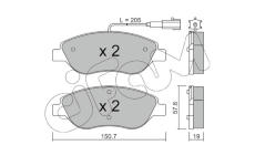 Sada brzdových destiček, kotoučová brzda CIFAM 822-577-1
