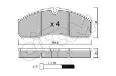 Sada brzdových destiček, kotoučová brzda CIFAM 822-578-0