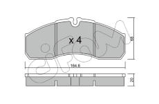 Sada brzdových destiček, kotoučová brzda CIFAM 822-578-3