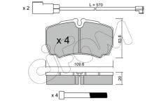 Sada brzdových destiček, kotoučová brzda CIFAM 822-604-2K