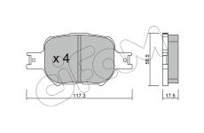 Sada brzdových destiček, kotoučová brzda CIFAM 822-614-0
