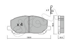 Sada brzdových platničiek kotúčovej brzdy CIFAM 822-616-0