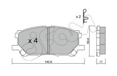 Sada brzdových destiček, kotoučová brzda CIFAM 822-618-0
