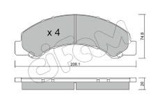 Sada brzdových destiček, kotoučová brzda CIFAM 822-620-0