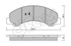 Sada brzdových destiček, kotoučová brzda CIFAM 822-621-0