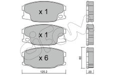 Sada brzdových destiček, kotoučová brzda CIFAM 822-622-0