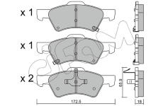 Sada brzdových destiček, kotoučová brzda CIFAM 822-623-0