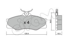 Sada brzdových destiček, kotoučová brzda CIFAM 822-636-0