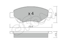 Sada brzdových destiček, kotoučová brzda CIFAM 822-637-0