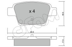 Sada brzdových destiček, kotoučová brzda CIFAM 822-639-0