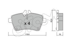 Sada brzdových platničiek kotúčovej brzdy CIFAM 822-646-0