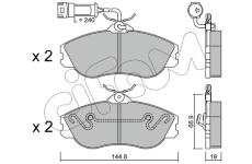 Sada brzdových platničiek kotúčovej brzdy CIFAM 822-663-1