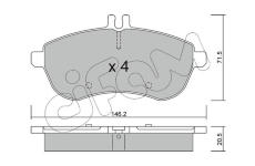 Sada brzdových destiček, kotoučová brzda CIFAM 822-665-0