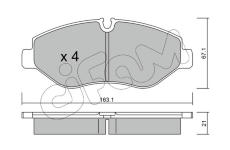 Sada brzdových destiček, kotoučová brzda CIFAM 822-671-0