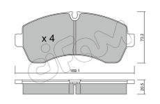 Sada brzdových platničiek kotúčovej brzdy CIFAM 822-673-0