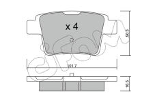 Sada brzdových destiček, kotoučová brzda CIFAM 822-677-0