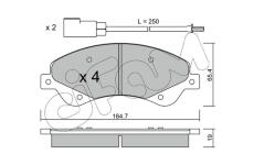 Sada brzdových destiček, kotoučová brzda CIFAM 822-679-0