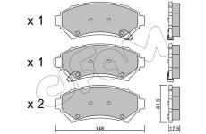 Sada brzdových destiček, kotoučová brzda CIFAM 822-696-0