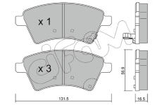 Sada brzdových destiček, kotoučová brzda CIFAM 822-702-0