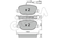 Sada brzdových destiček, kotoučová brzda CIFAM 822-704-1