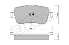 Sada brzdových destiček, kotoučová brzda CIFAM 822-706-0