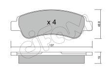 Sada brzdových platničiek kotúčovej brzdy CIFAM 822-710-0
