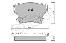 Sada brzdových destiček, kotoučová brzda CIFAM 822-718-0