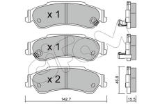 Sada brzdových platničiek kotúčovej brzdy CIFAM 822-722-0
