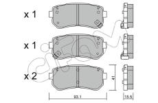 Sada brzdových destiček, kotoučová brzda CIFAM 822-725-0