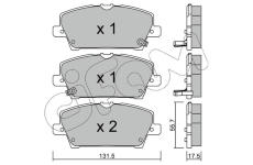 Sada brzdových platničiek kotúčovej brzdy CIFAM 822-728-0