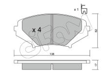 Sada brzdových destiček, kotoučová brzda CIFAM 822-732-0