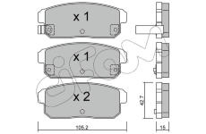 Sada brzdových platničiek kotúčovej brzdy CIFAM 822-733-0