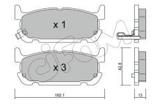 Sada brzdových destiček, kotoučová brzda CIFAM 822-734-0