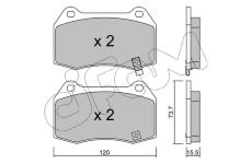 Sada brzdových destiček, kotoučová brzda CIFAM 822-738-0