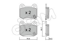 Sada brzdových destiček, kotoučová brzda CIFAM 822-739-0