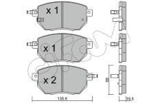 Sada brzdových destiček, kotoučová brzda CIFAM 822-741-0