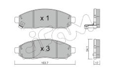 Sada brzdových destiček, kotoučová brzda CIFAM 822-743-0