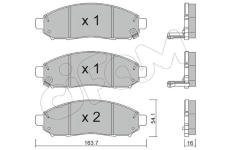 Sada brzdových destiček, kotoučová brzda CIFAM 822-743-1