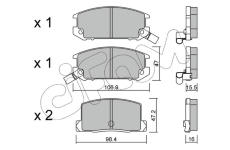 Sada brzdových destiček, kotoučová brzda CIFAM 822-754-0