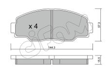 Sada brzdových platničiek kotúčovej brzdy CIFAM 822-755-0