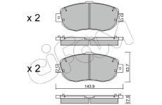 Sada brzdových destiček, kotoučová brzda CIFAM 822-756-1